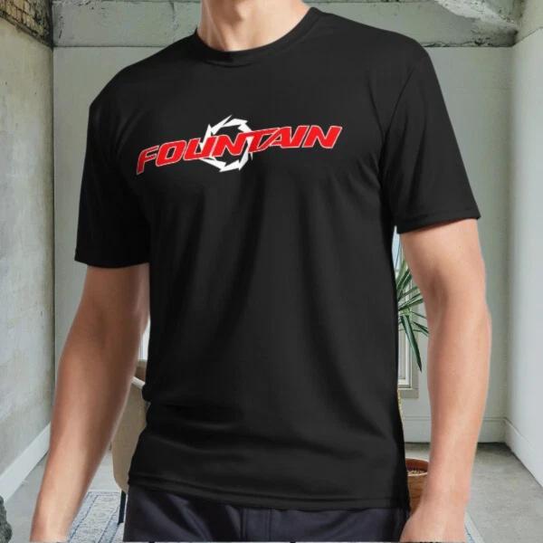 New Fountain Boats Powerbo Active Logo Men s Black T shirt Funny Size S to 5XL S