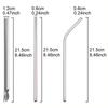 5Pcs Reusable Drinking Straw Set Wide Metal Straw Stainless Steel Straw Pearl Milkshake Bubble Tea Straw With Cleaner Brush