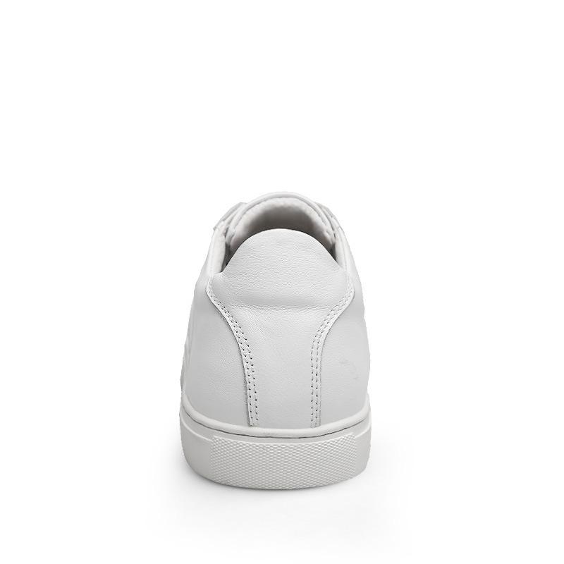 

Casual men s inner height increase 6CM board shoes fashionable flat bottom round head white shoes trendy lace-up men s shoes rubber 42
