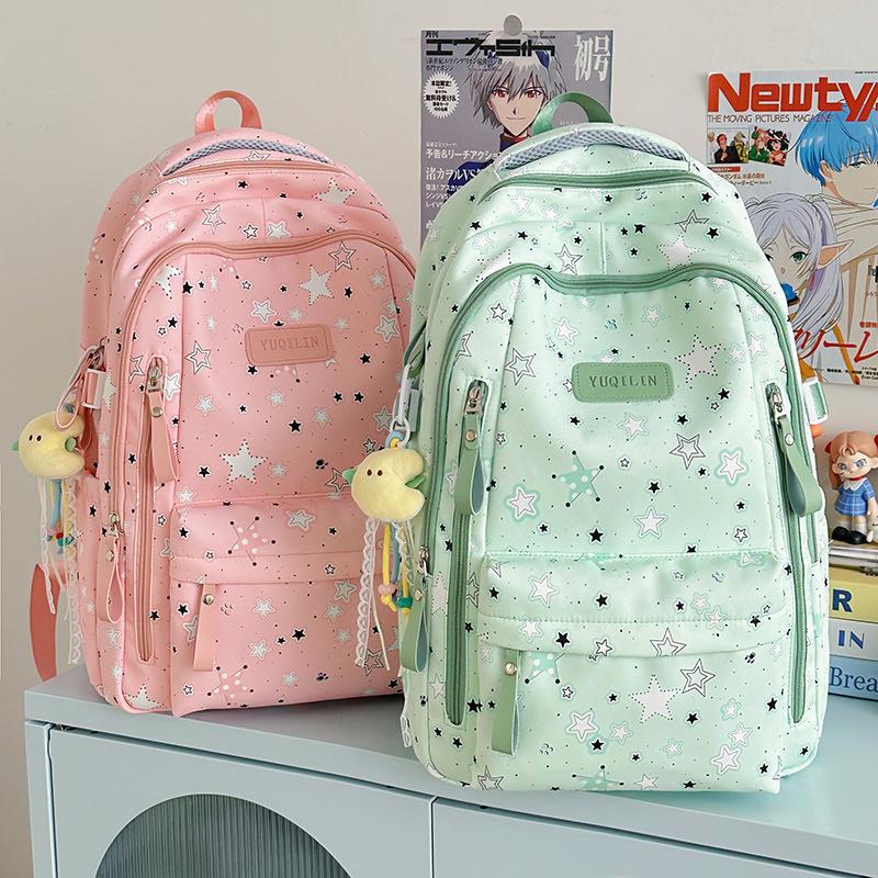 Backpack Korean Version of College Wind Stars Lightweight Cute Backpack Campus Class Sweet Outdoor Travel Student Schoolbag