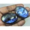 43-44 MM Natural Labradorite Multi Oval Cabochon Loose Gemstone 2 Pcs Lot D-215