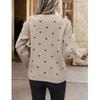 Women's Spring/Fall Crew Neck Long Sleeve Pullover Sweater Polka Dot Jacquard Casual Knit Top