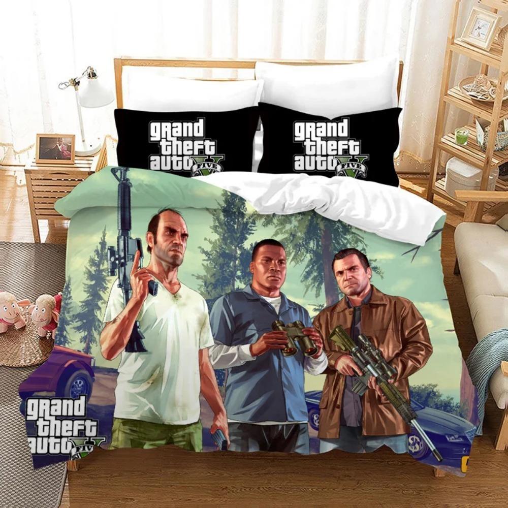 Grand Theft AutoGameDuvet Cover  Children's Birthday Gift with Zip Room Decor for Teenagers Adulte  Microfibre Duvet Cover
