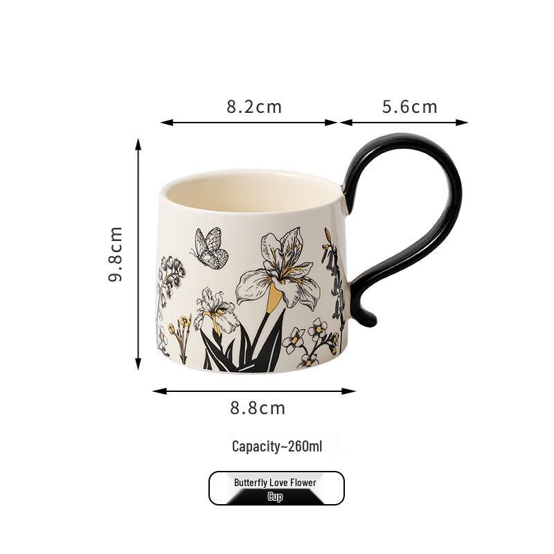 ZISIZ Ceramic Coffee Mug with Saucer and Spoon Gift Set