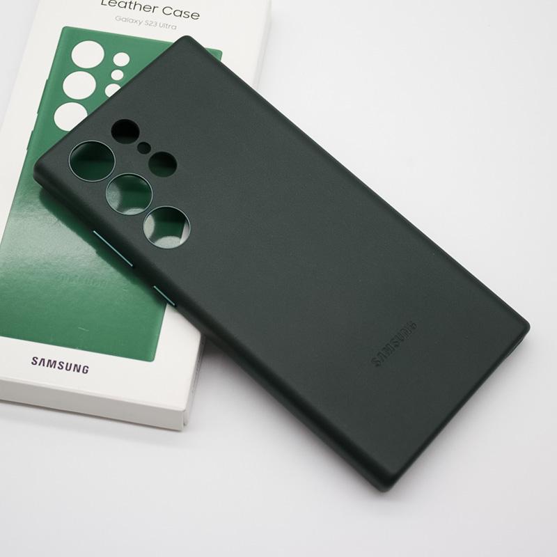 

Samsung Galaxy S23 S22 Ultra 5G Luxury Eco-Leather Phone Cover Business Case Full Protection For s23ultra s22ultra Slim Shell For Galaxy S22 Ultra зелений