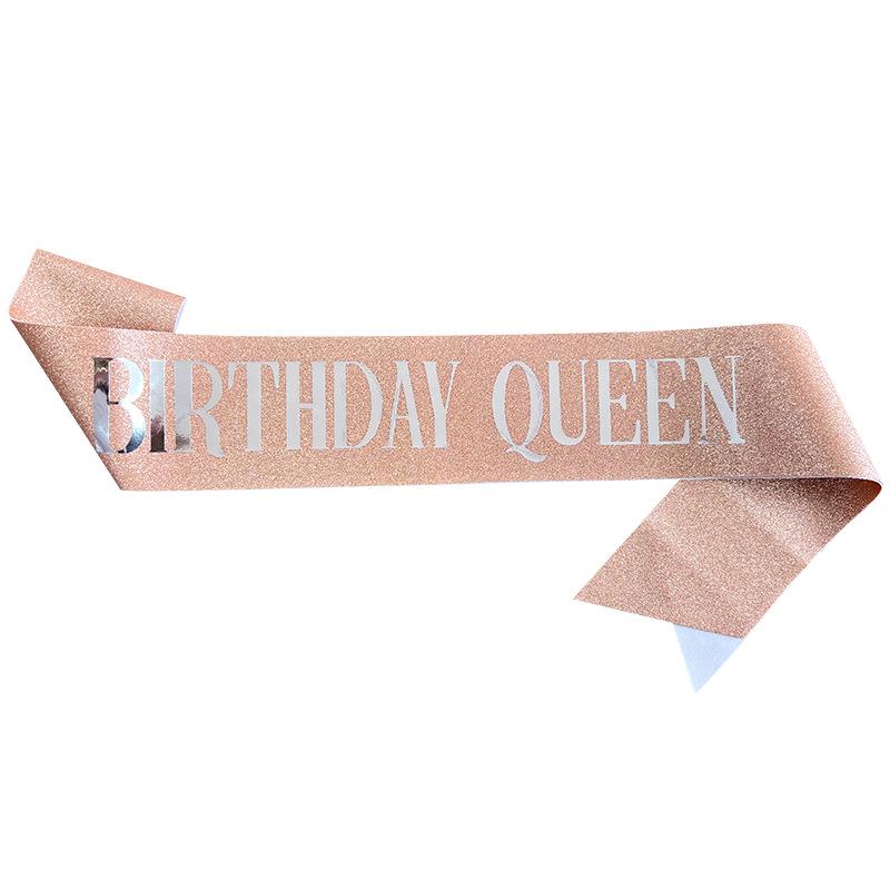 European & American Fashion Glitter Birthday Sash - Birthday Queen/Girl Ribbon