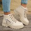 Warm Comfortable Women's Winter Snow Boots with Side Zipper and Fleece Lining Waterproof Shoes