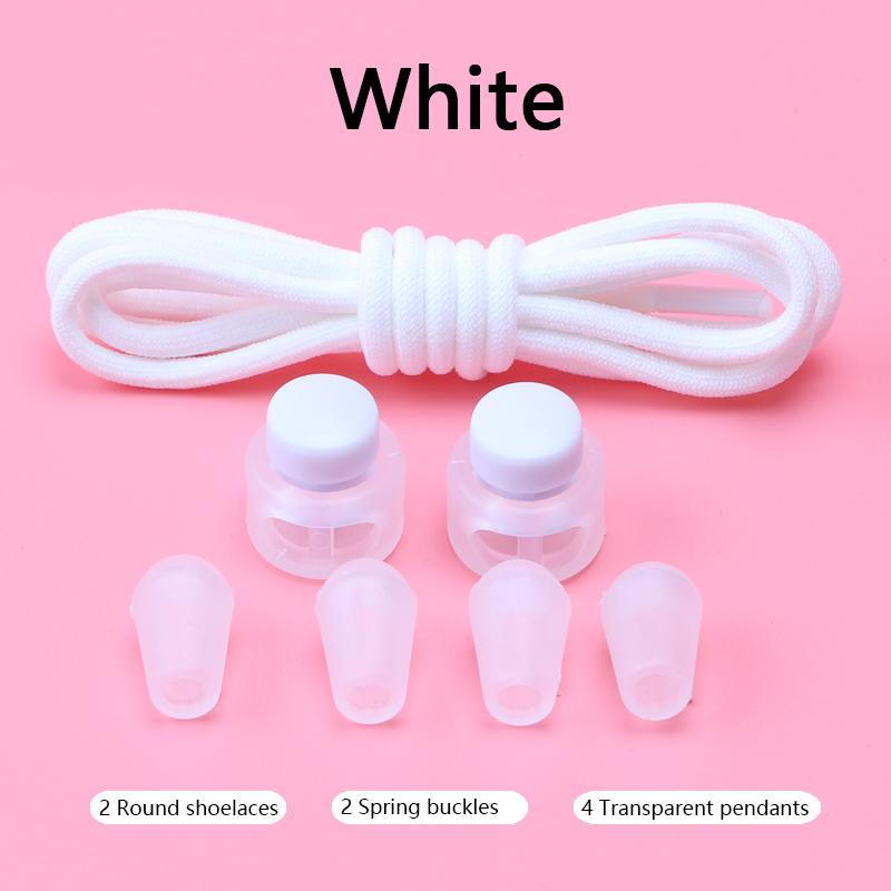 Spring Lock Shoelaces No Tie Shoe Laces Sneakers Round Elastic Shoe Lace Kid Adult Quick Without Ties Shoestrings Rubber Bands