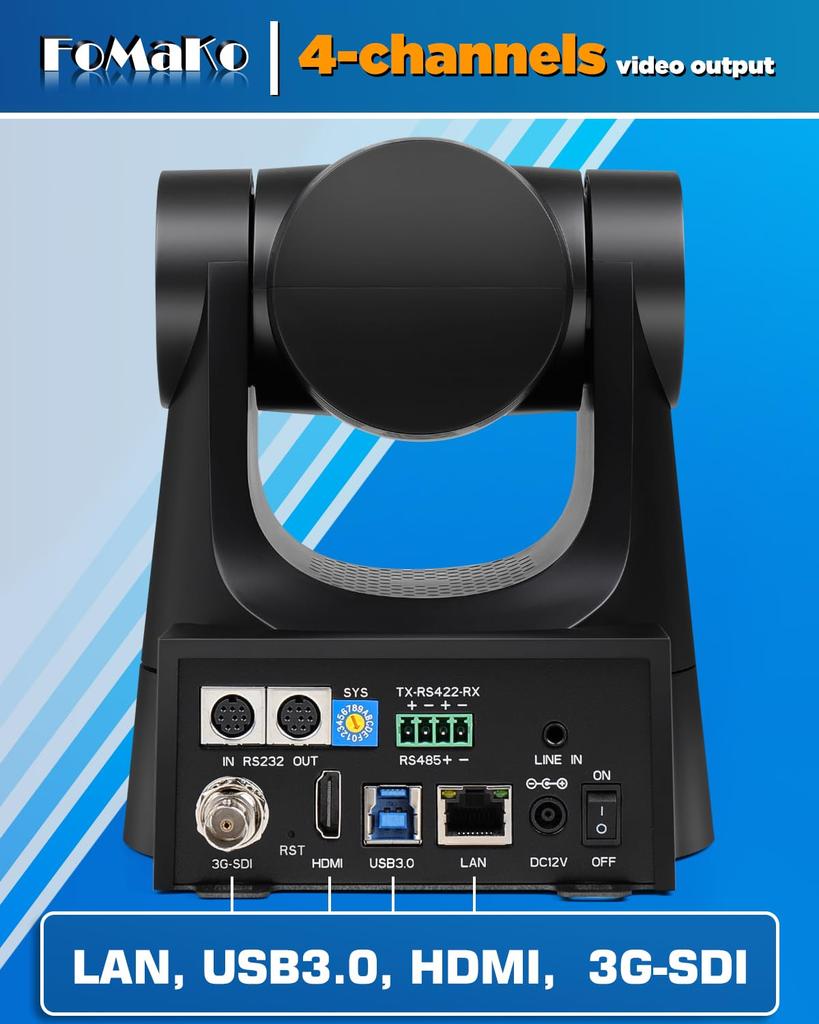 Cameră PTZ FoMaKo Zoom Optic 30x Ieșire Urmărire Automată AI Suport POE Cameră IP Eveniment Streaming Live Educație Spital Biserică Ședințe Grup Mare