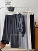 2025 Winter Women's Fleece-lined Slimming Wide-leg Pants - Elastic Waist, Loose Fit, Drapey Style