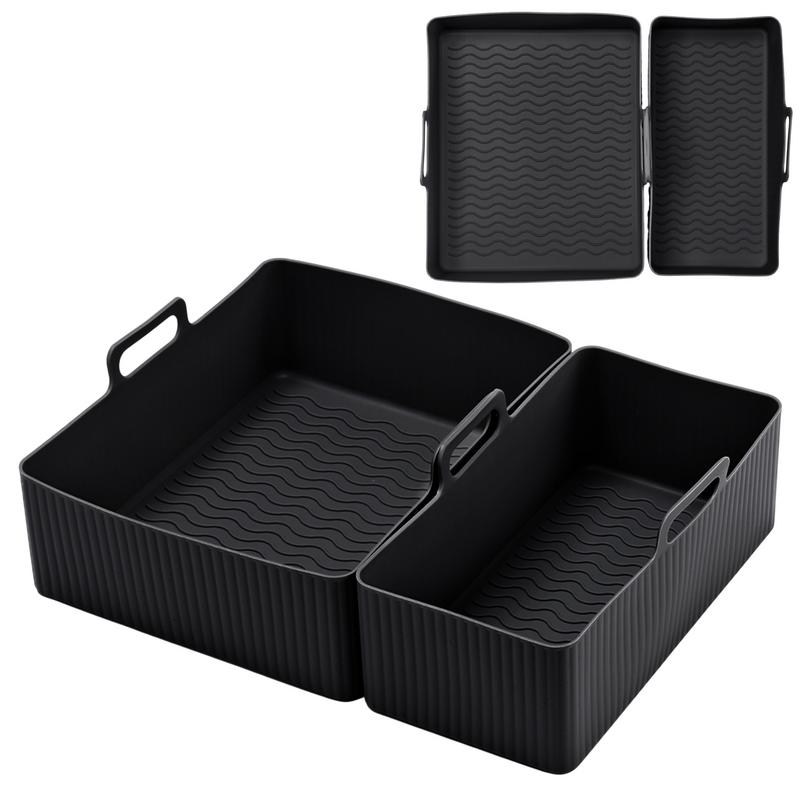 Air Fryer Silicone Tray Baking Basket Pizza Fried Chicken Airfryer Silicone Basket Reusable Airfryer Pan Liner Accessories