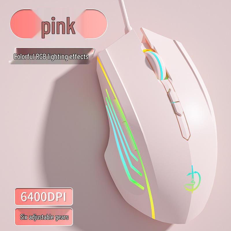 Wired Silent Mechanical Gaming Mouse with Side Buttons for Laptop/Desktop