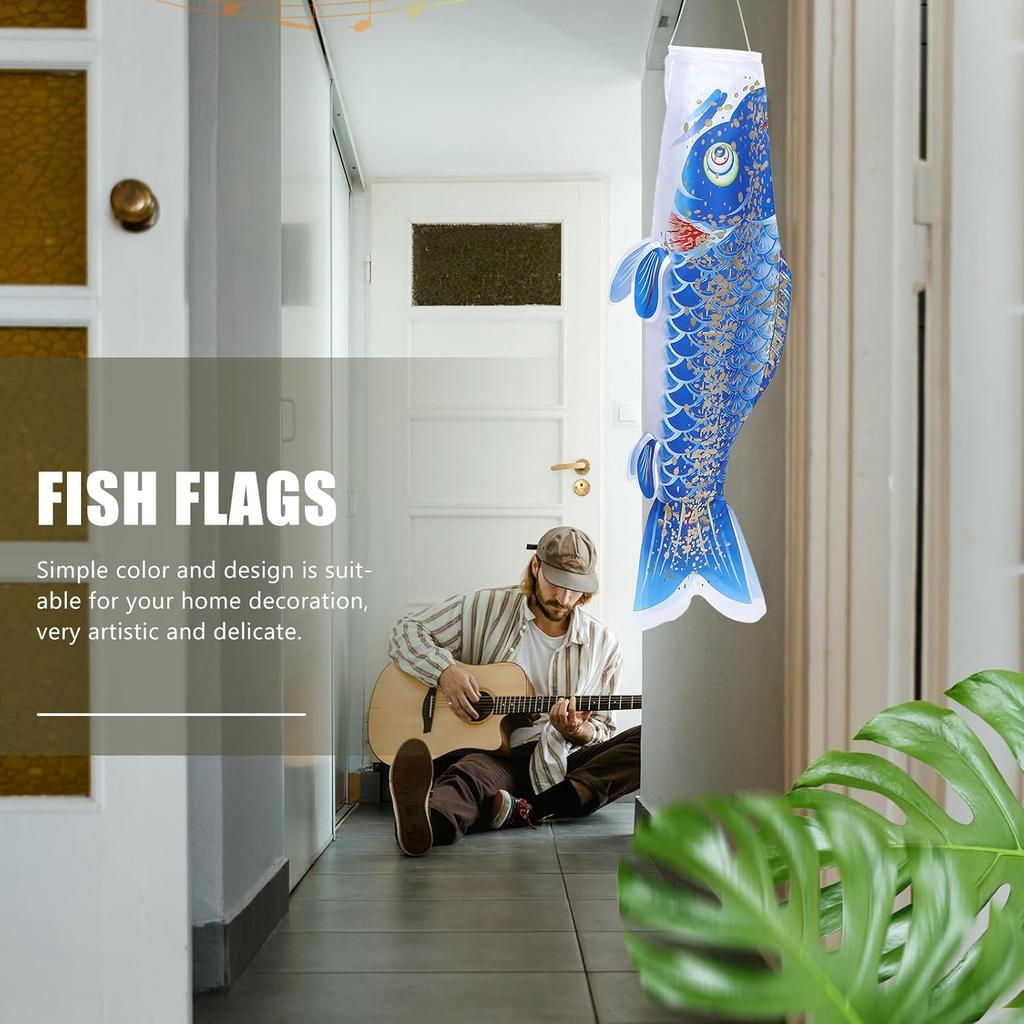 VANZACK Japanese Carp Windsock Fish Flag Kite Japan Koi Fish Flag Carp Windsock Streamer Hanging Decoration for Garden Backyard Home Outdoor