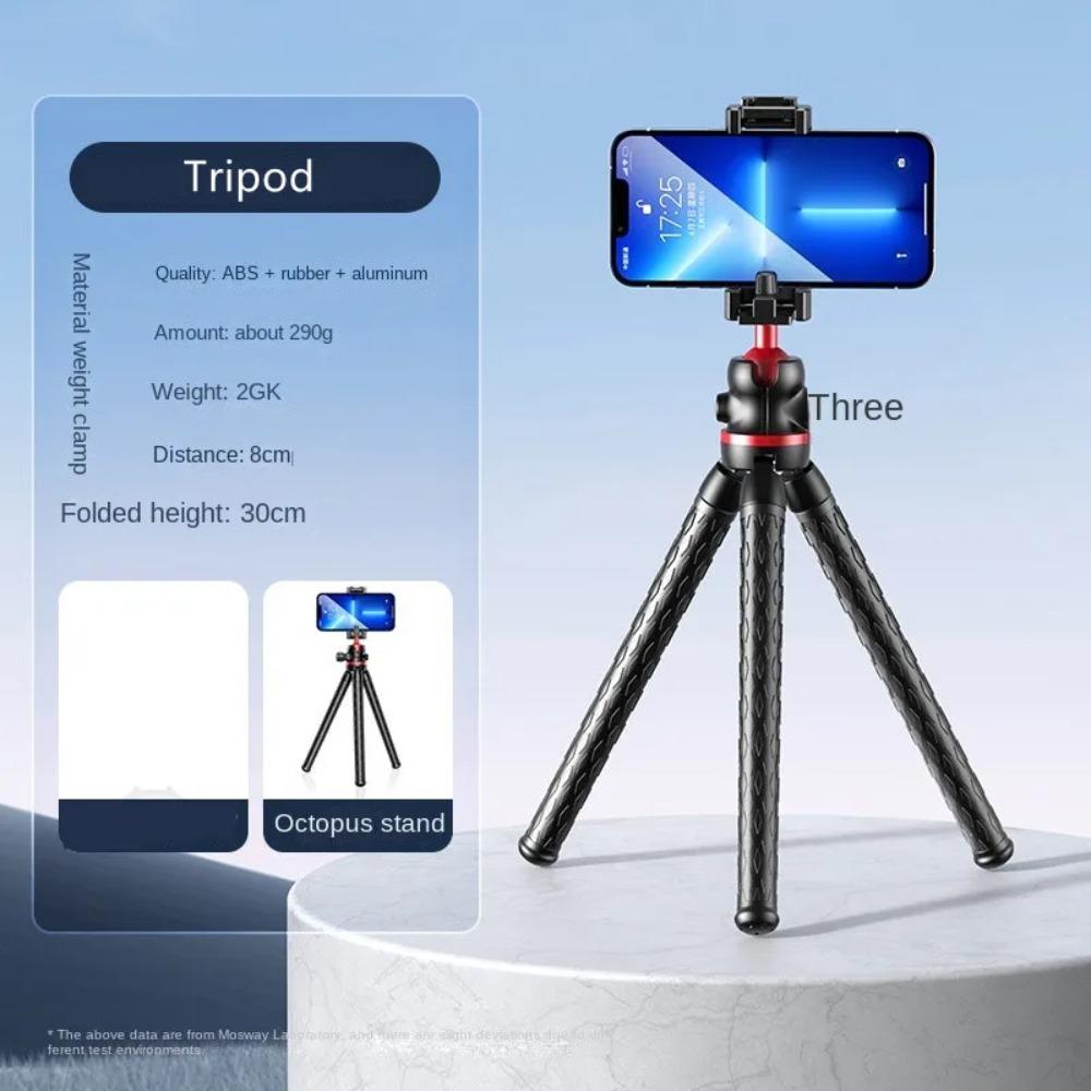 2025 New Flexible Octopus Tripod 2in1 Design Tripod With Phone Holder Side Cold Shoe 1/4'' Screw for Phone Camera DSLR