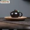 100ml Retro Yixing Purple Clay Teapots Handmade Black Xishi Pot Raw Ore Dahongpao Mud Tea Maker Kettle Chinese Zisha Tea Set Cha