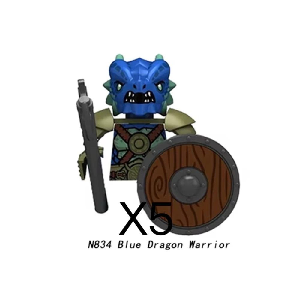 Mittelalterliche Burgsoldaten Actionfiguren Baustein Drache Anime Ritter Zubehör Kriegspferd Miliz Helm Schild Spielzeug Geschenk B15