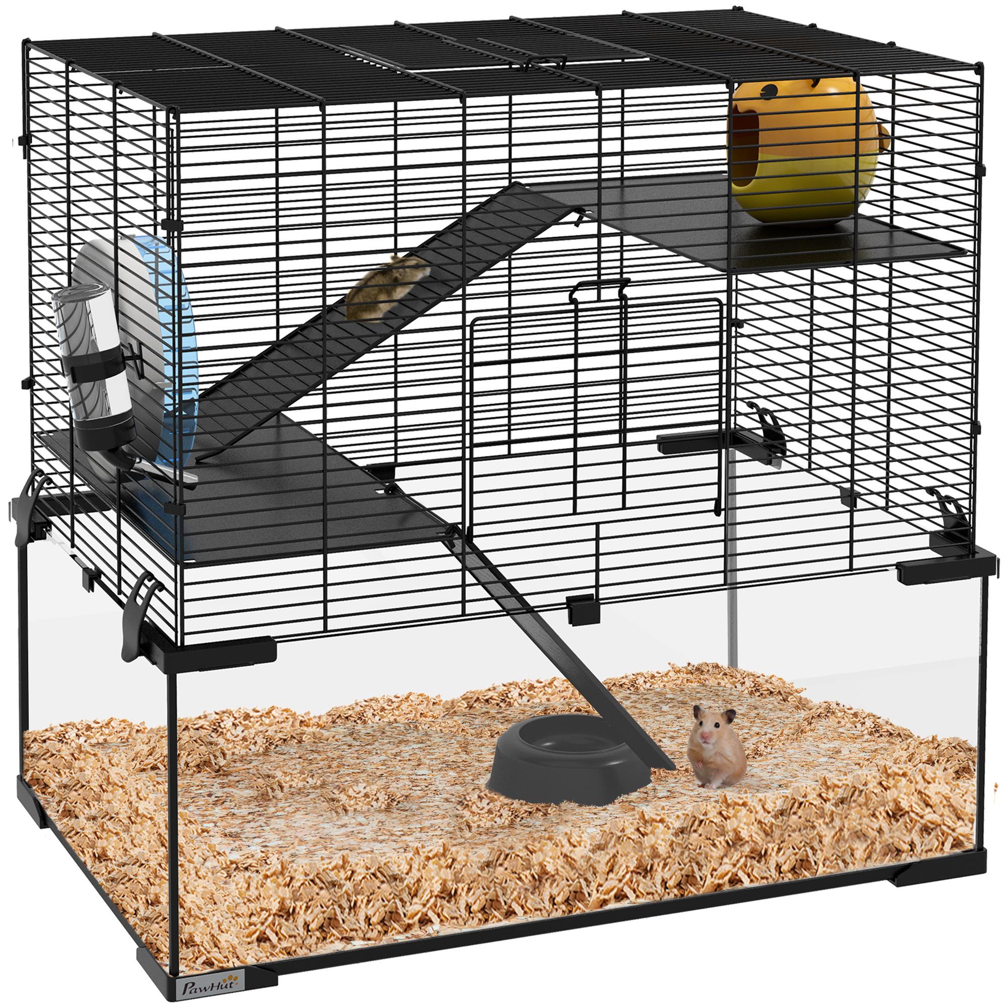 3-level hamster cage/rodent cage with wheels