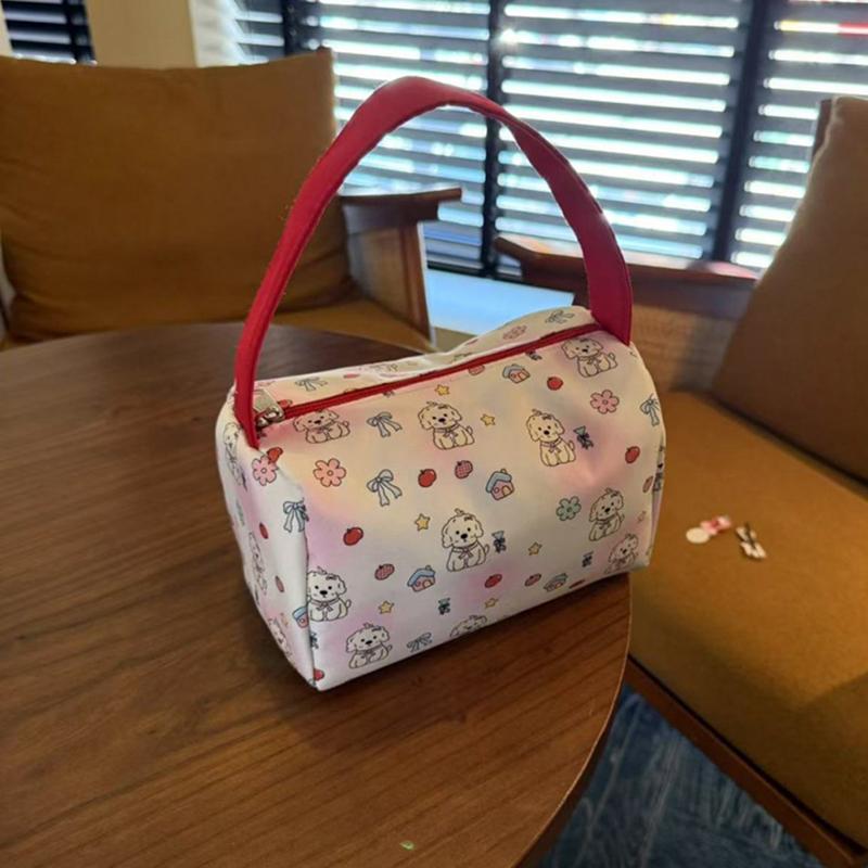 Cartoon Puppy Print Storage Cosmetic Wash Bags Large Capacity Portable Tote Bags Gifts