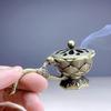 Handheld Lotus Incense Burner Brass Retro Hollow Lotus Incense Sandalwood Burner Table Decoration for Yoga Spa Mediation