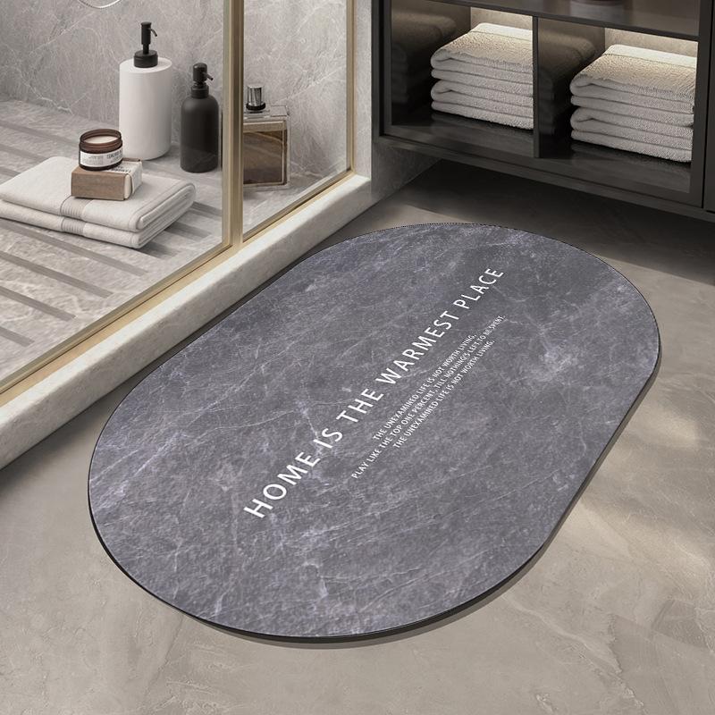 Diatom Mud Floor Mat Light Luxury Air Bathroom Anti-slip Mat Marble Absorbent Bathroom Floor Mat