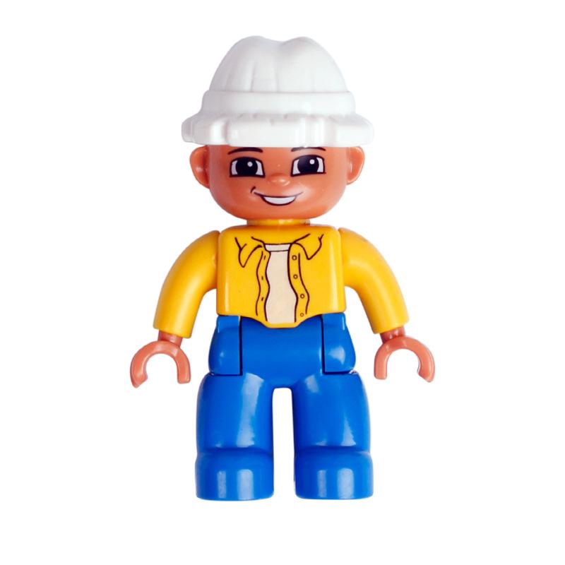 Big Building Blocks Boy Girls Family Policemen Figures Doll Compatible Duplos Children Kids Self Locking Bricks Assemble Toys