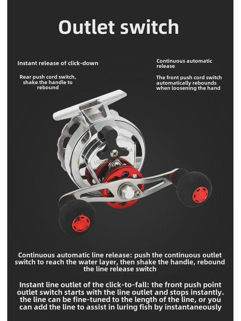 Kemalong All-Metal Raft Fishing Reel with One-Button Release