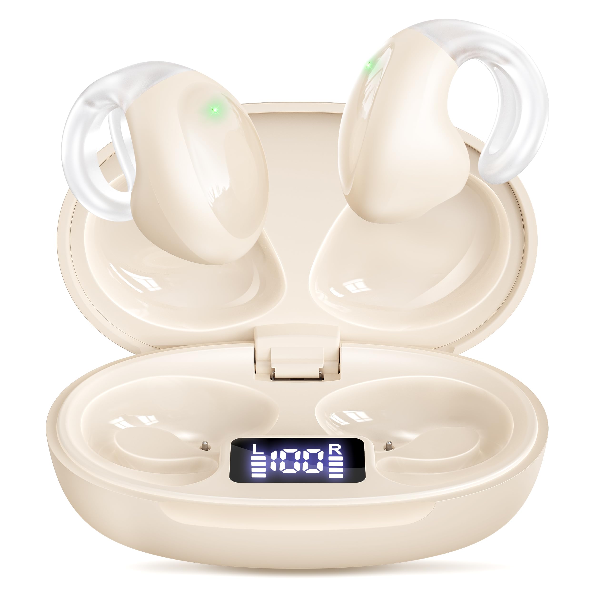 

Универсальные беспроводные наушники Bluetooth наушники с воздушной проводимостью наушники-манжеты кремового типа,