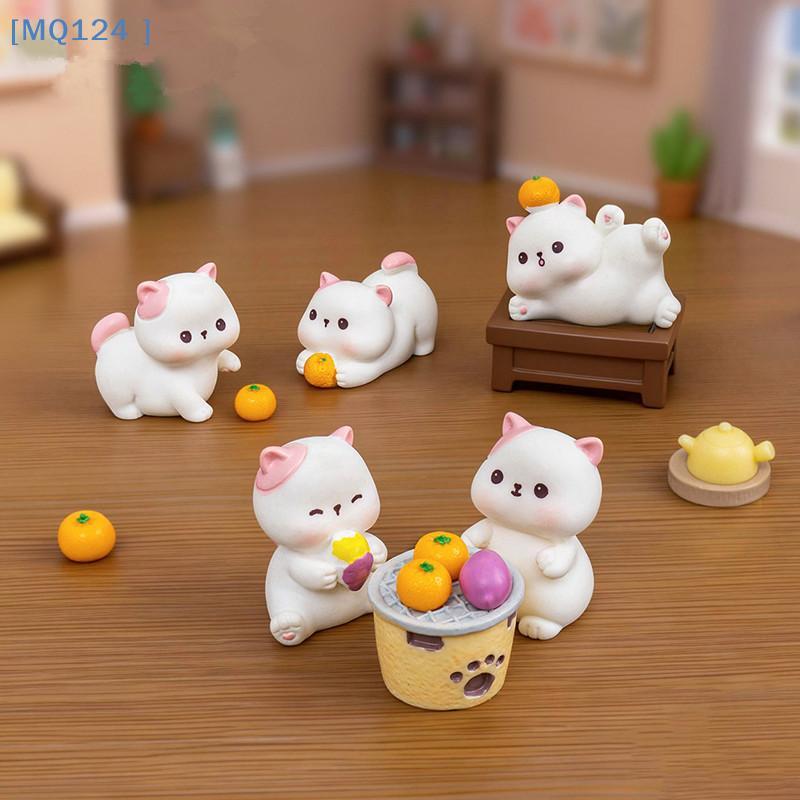 Cartoon Cat Figurines Miniatures Cute DIY Handicraft Mini Cat Ornament Resin Crafts Kitten Statue Micro Landscape Ornaments