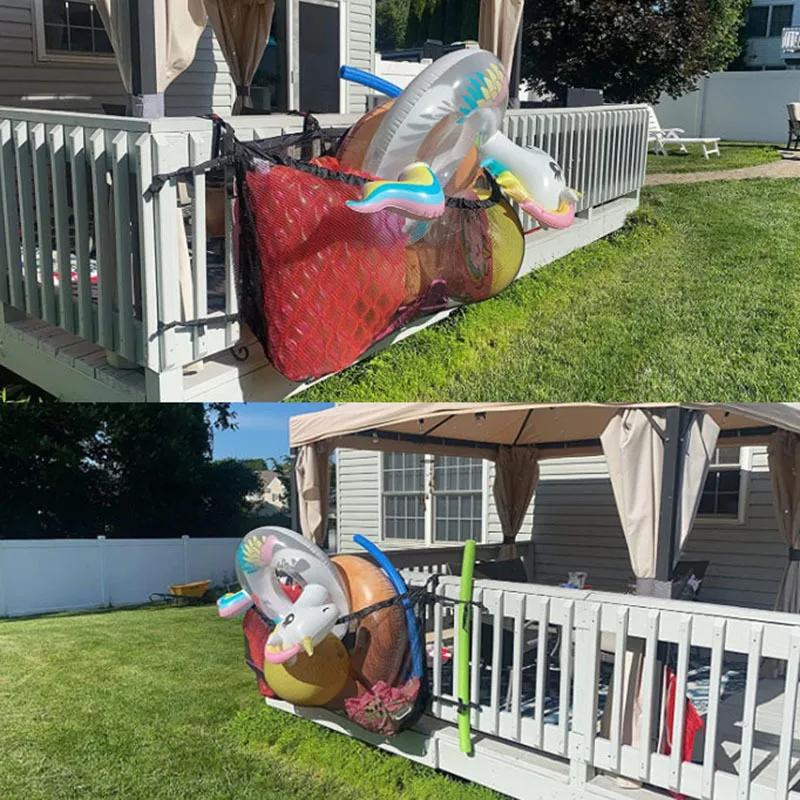 1pc Outdoor Swimming Pool Large Capacity Storage Mesh Bag Beach Inflatable Toy Swimming Pool Hanging Storage Bag Toy Storage Bag