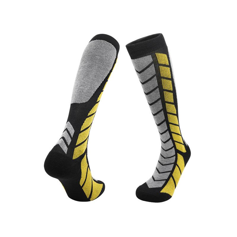 Thick Merino Wool Over-the-Calf Ski Socks - Non-Slip, Warm, and Cold-Resistant