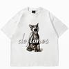 Unisex Cats Print Top Women's Cute Cat Printed Short Sleeve T-shirt Women's Harajuku Fashion Couple Loose Street Style Y2K Clothing