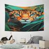 "Vibrant Leopard In Jungle Foliage" Pattern Wall Hanging Tapestry Decorative Tapestry Home Decor for Bedroom and Living Room