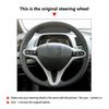 Black+Red SUEDE Steering Wheel Leather Cover For Honda Civic 8th MK8 2005-2011