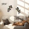 Artistic Wall Ornaments for Living Room Metal Gecko Lizard Decor, Colorful Painted Iron Art, Indoor Outdoor Sculpture Farmhouse Hanging Ornament