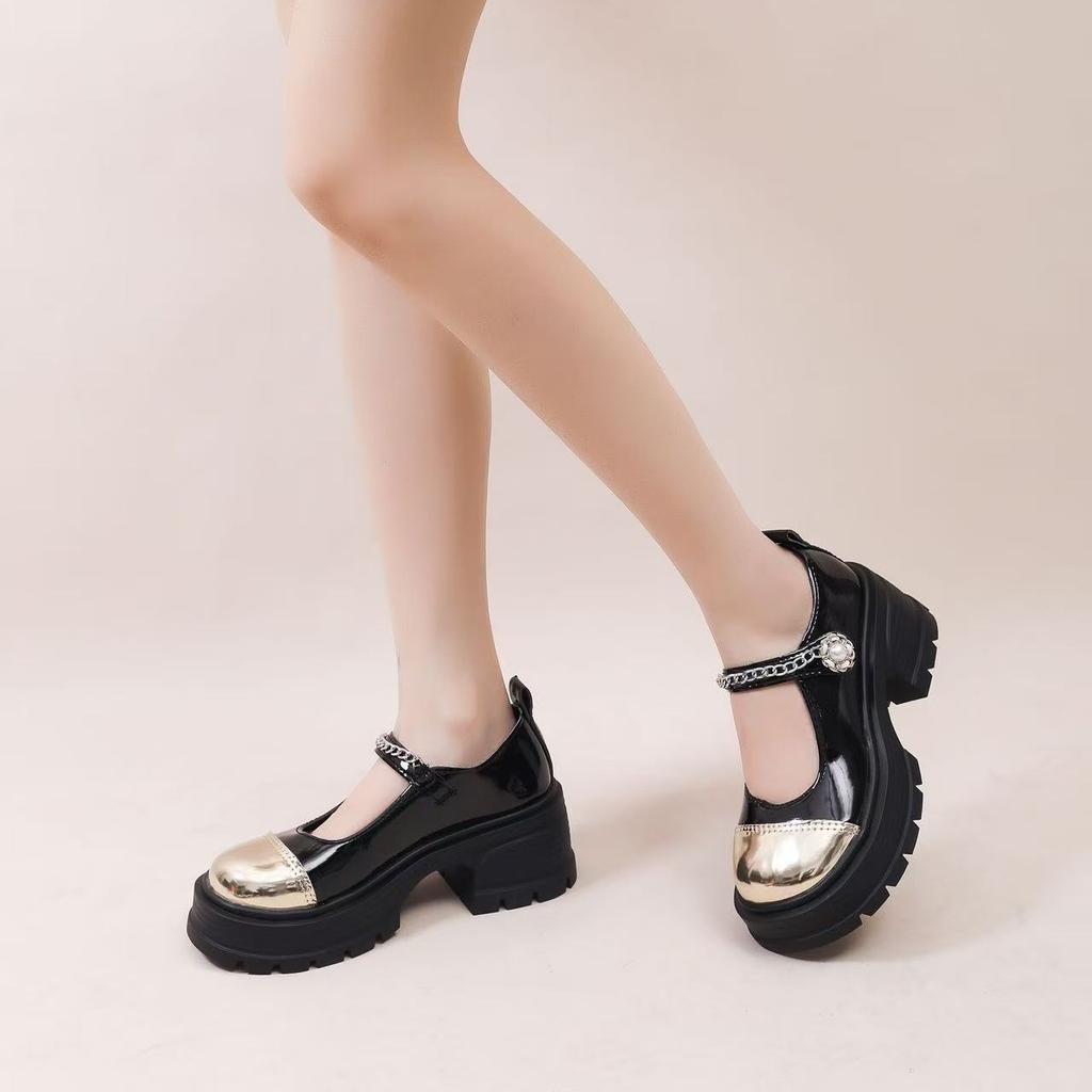 Xiaoxiangfeng temperament platform single shoes 2025 summer new French Mary Jane shoes women's British style retro small leather shoes