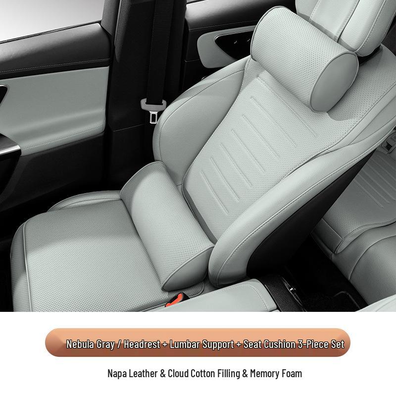 Maybach S-Class Bio-Cotton Car Seat Cushion Set with Headrest and Lumbar Support Pillow