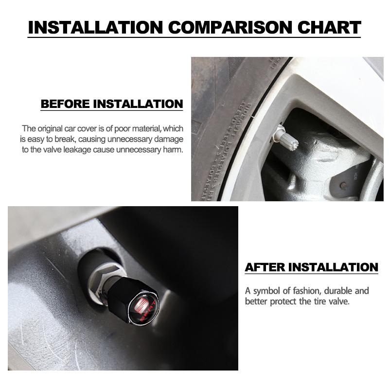 1Set Car Tire Valve Caps with Car Badge Keyring Keychain Set For SEAT Cupra Leon 5f Ibiza 6l 6j Leon 1p Cushion Altea Xl Leon