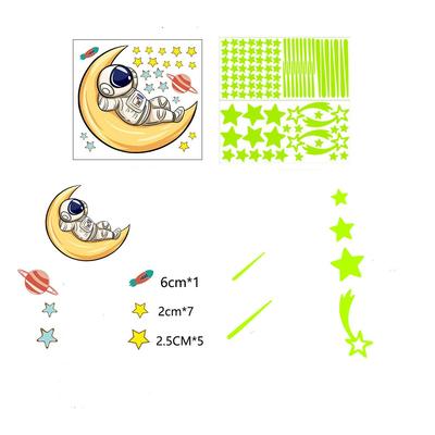 118 Pcs Dot Star Room Ceiling Decor Home Decal Glow In The Dark Luminous Wall Stickers Meteor Moon Stars Stickers