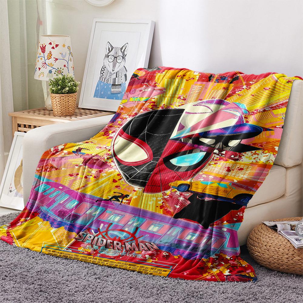 1PC Spider-Man Print Flannel Blanket, High quality Comfortable for All Seasons, Home Decor, Warmth and Comfort, Perfect for Christmas Gifts