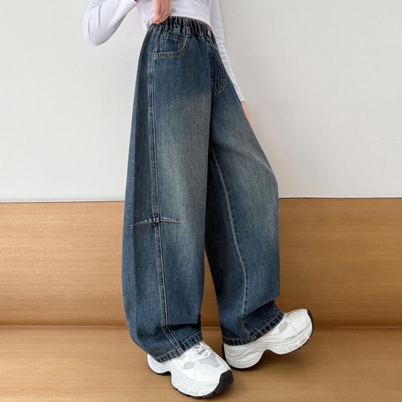 Mädchen 2025 Trendige Scimitar Jeans - Modische Freizeithose für große Mädchen, Perfekt für die Frühlings- und Herbstsaison