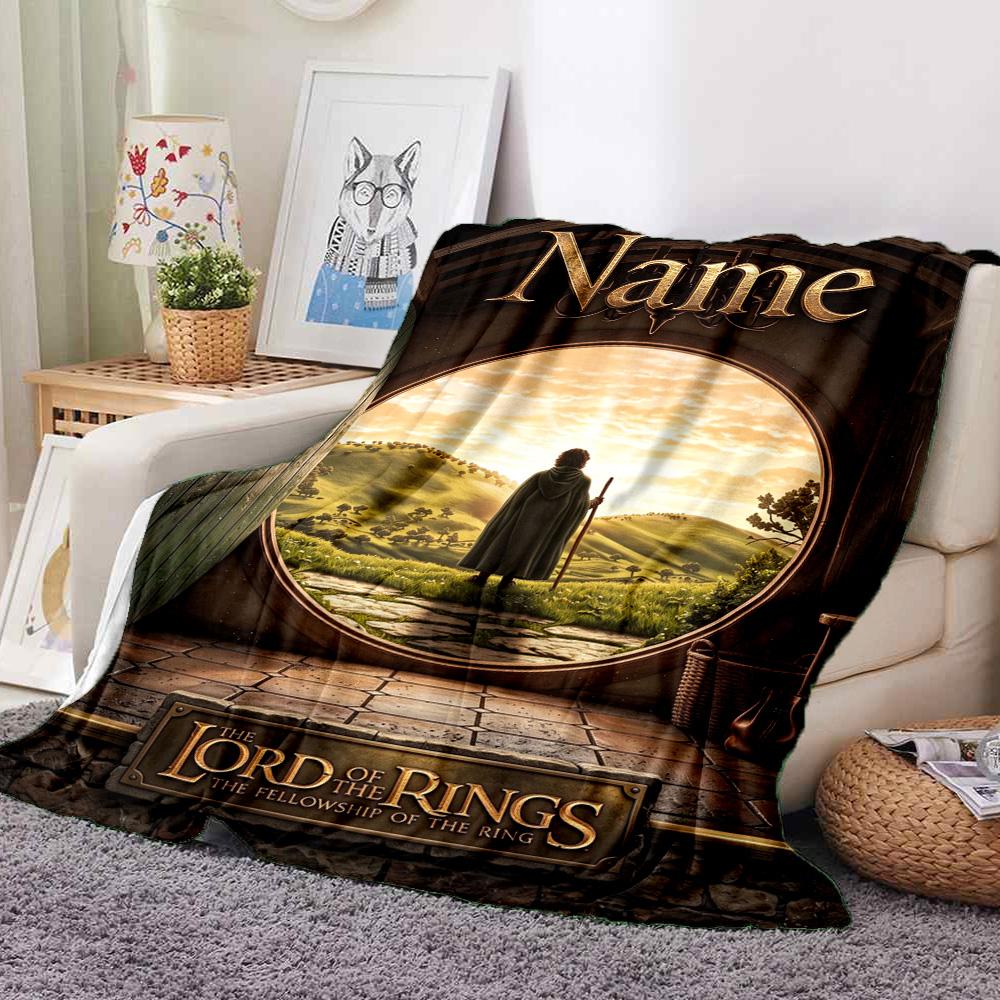 Custom Hobbit Door Soft Throw Blanket Flannel Blanket Warm Sofa Bed Camping home Decor Unique Christmas Gift C10329