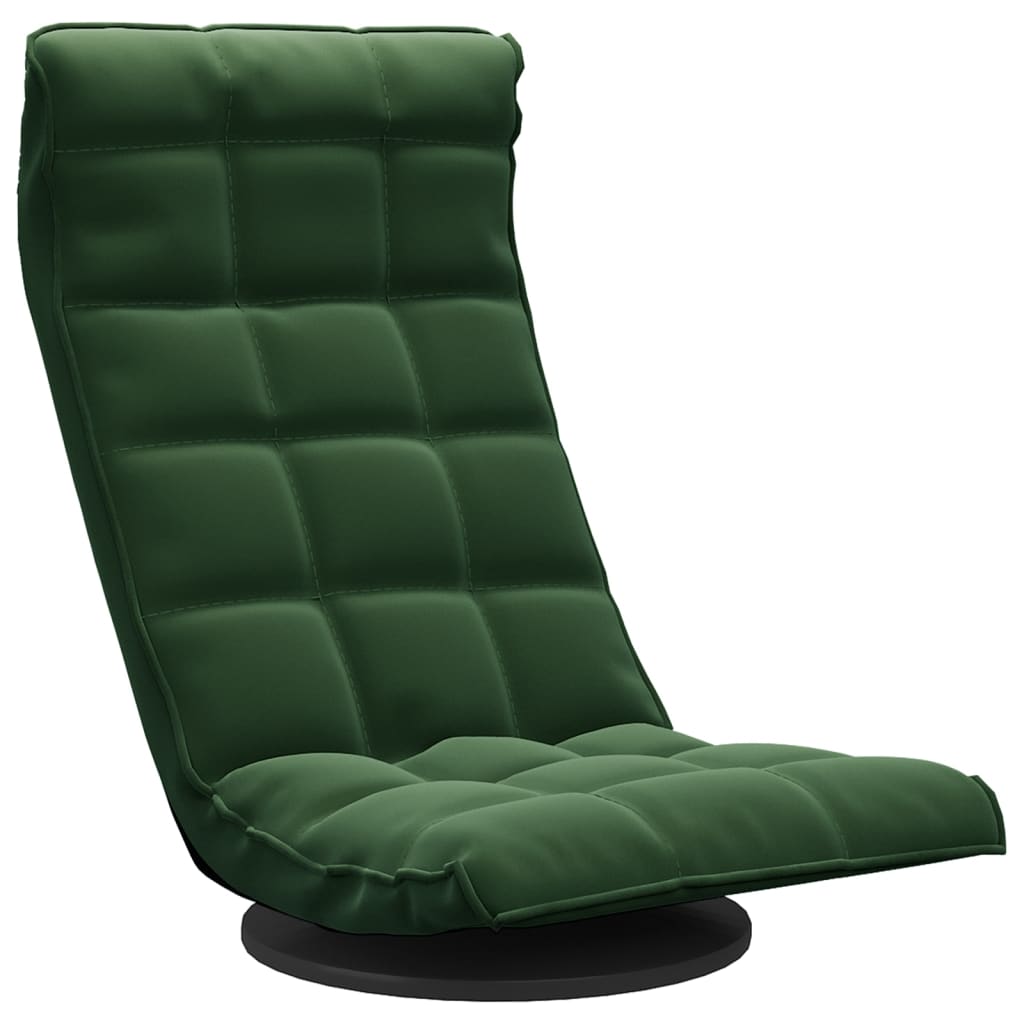 Floor Chair Swivel Dark Green Velvet
