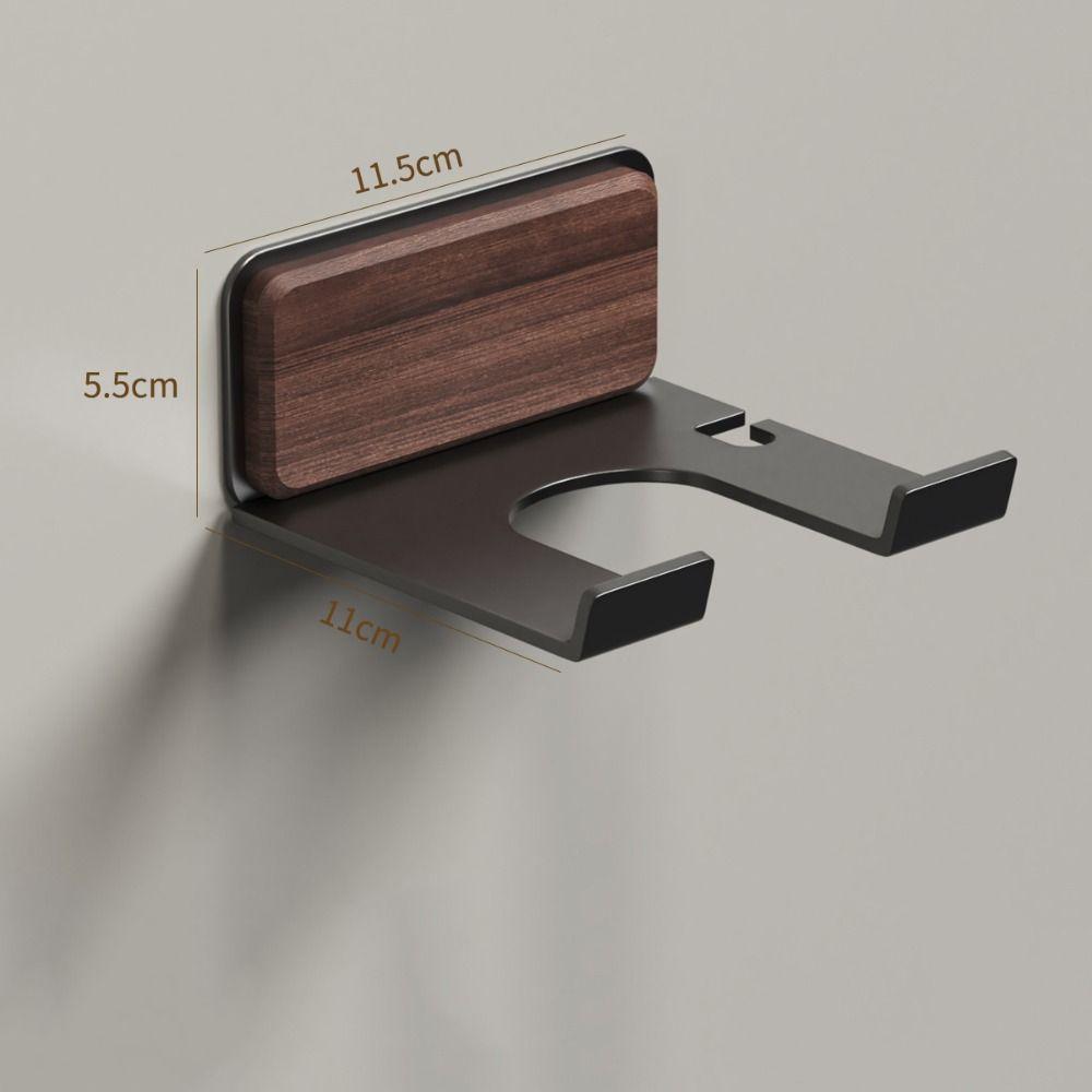 Wall Mount Bathroom Shelf Self Adhesive Hairdryer  Storage Rack Wood Hairdryer Holder  Home