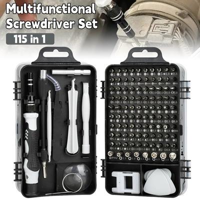 Ensemble de tournevis de précision 115 en 1 Kit d'outils de réparation magnétique professionnel avec 98 embouts pour téléphone, ordinateur, montre, ordinateur portable