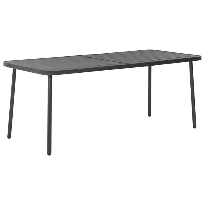 Maison Exclusive - Ensemble à manger de jardin 7 pcs Acier Gris foncé