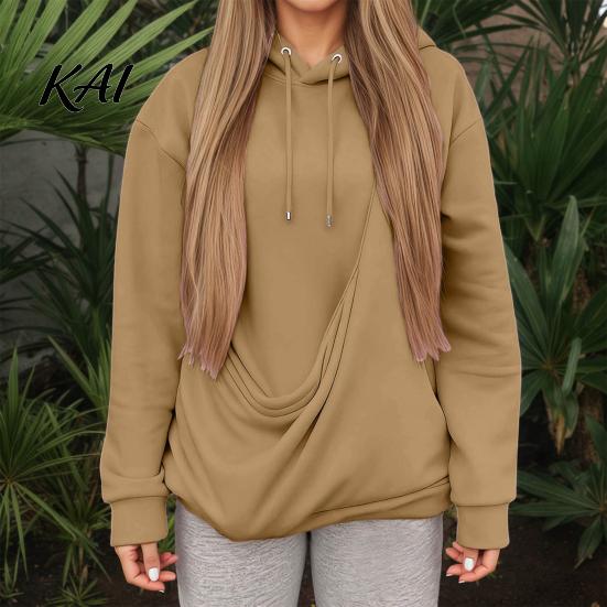 Fall Winter Hoodie Women Pet Pouch Hoodie, Oversized Hooded Sweatshirt with Kangaroo Pouch, Dog Cat Carrying Pullover Top for