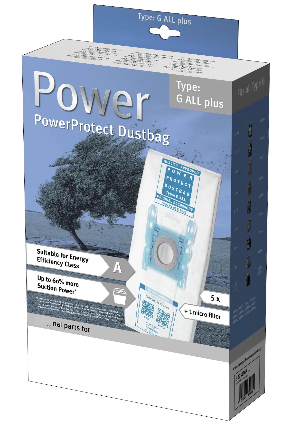 

Мішки для пилу PowerProtect, тип G ALL 00577549 - BBZ51FGALL Bosch. IY1111