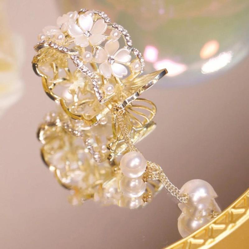 1Pcs Pearl Tassel Hair Claw For Women Cute Sweet Hair Clip Girls Fashion Elegance Headdress  Exquisite Hair Accessoires