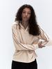 ERER Velor Piped Collar Tee Cream