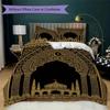 Muslim Pattern Bedding uilt Set uilt Cover Pillowcase Home Decoration Birthday Gift (1 * duvet cover + 2 * pillowcase  without core)129